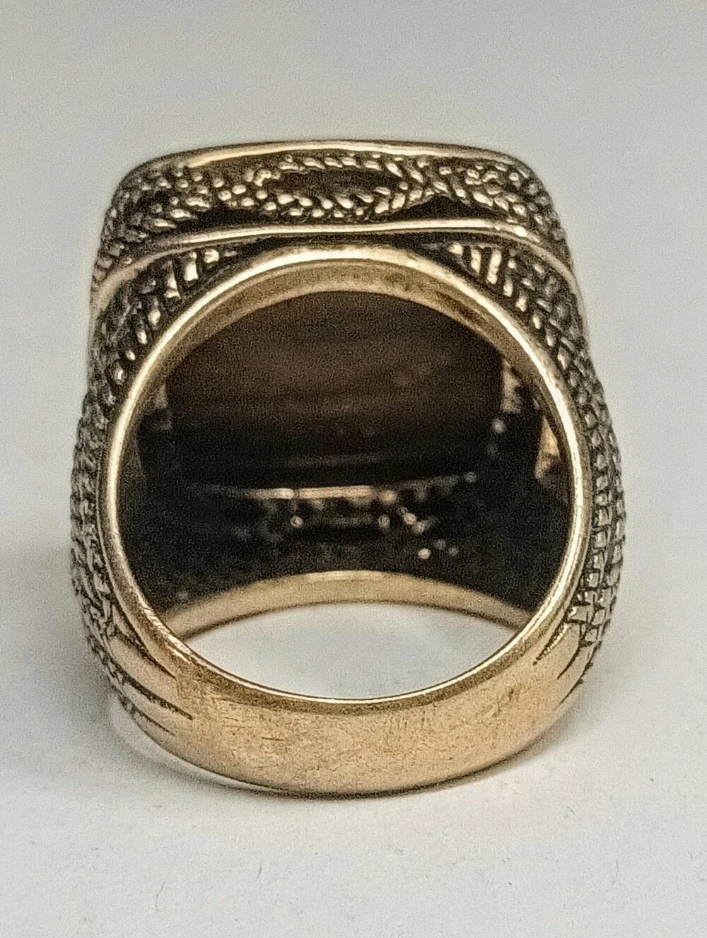 Vintage BARSE Thailand Tiger's Eye Golden Bronze Statement Ring Size 10